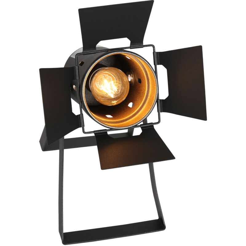 Mexlite - lampe de table - Carree - noir - métal - E27 - 3380ZW