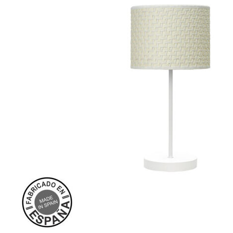 Lampe de table Moda 1xe14 blanc/roseau blanc 42x17x17 Cm