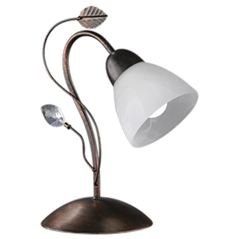 Defibrico - Lampe à poser salon éclairage lampadaire métal cristal verre blanc rouille trio 500700128