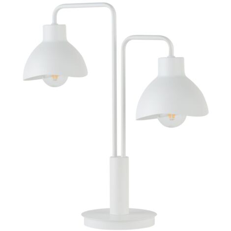 Lampe de table moderne blanche double Holi 2xE27 Sigma