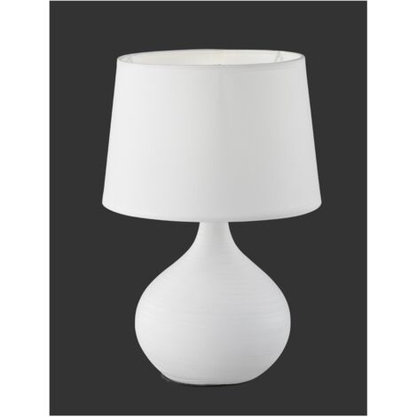 Lampe de table moderne en céramique blanche avec abat-jour Martin Trio Lighting