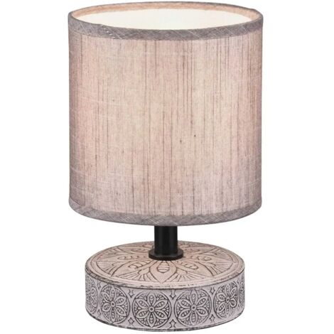 Lampe de table moderne marron base en céramique avec abat-jour en tissu Marie Trio Lighting