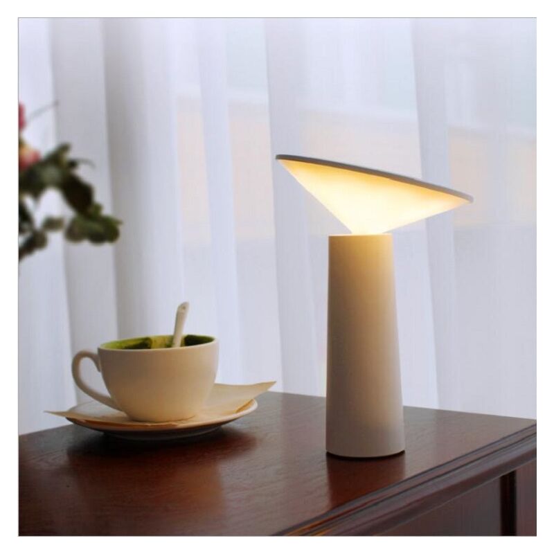 Umnuou - Lampe de table moderne - Sans fil - Interrupteur de contrôle tactile à intensité variable - Réglable à 360° - Rechargeable par usb - Lampe