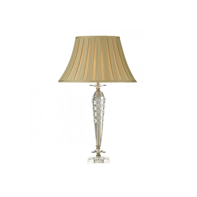 DAR - Lampe de table Nell cristal et laiton antique 1 ampoule - Transparent