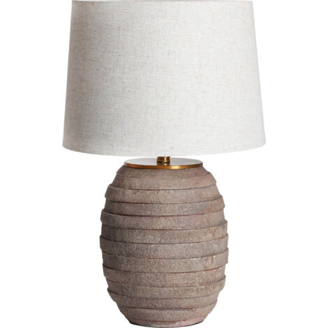 Lampe de table Nora style provençal en céramique - Nuance terre cuite provençale avec abat-jour lin