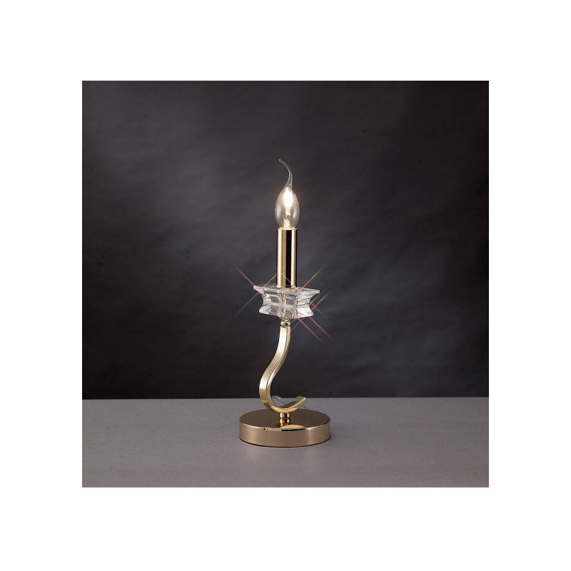 Lampe de Table Nydia 1 Ampoule doré/cristal - Doré