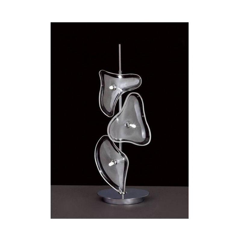 Lampe de Table Otto 3 Ampoules G4, chrome poli/verre dépoli - Chrome
