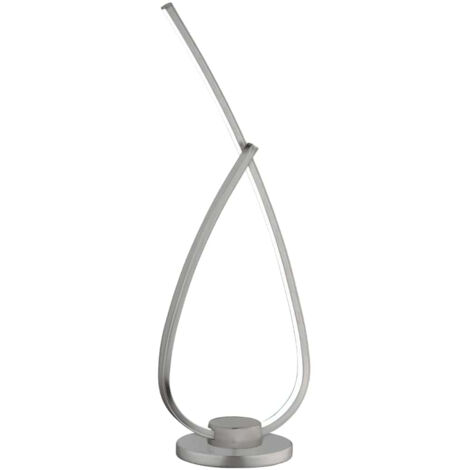 Lampe de table Palozza 1 Nickel-Mat Blanc L: 15 B: 11 H: 42cm avec commutateur de câble 3000K