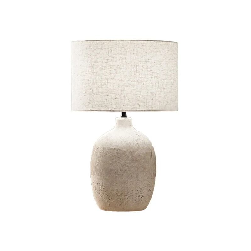 Perenz Illumina - Lampe de table Perenz en céramique beige avec abat-jour tissu d.35 cm H55 cm, 1xE27 max 60W, style naturel élégant