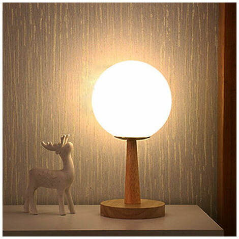 Lampe de table sans fil led standy mini wood bois clair bois naturel h25cm  - La Poste