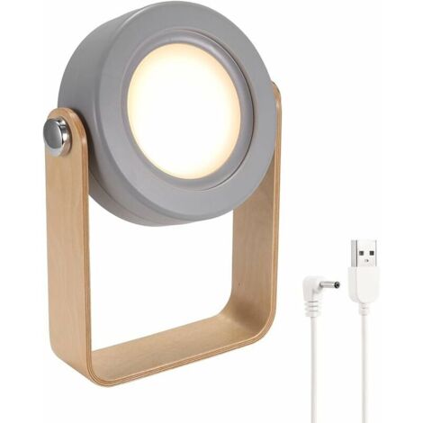 Lampe De Table Pliante, Lampe De Table De Bureau, Veilleuse Télescopique Pliante Portative, Lanterne Portative à Poignée En Bois, Lampe De Lecture Led De Chargement Usb