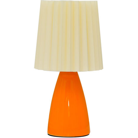 Lampe de Table Plissée en Céramique avec Variateur de Lumière pour Chambre et Bureau