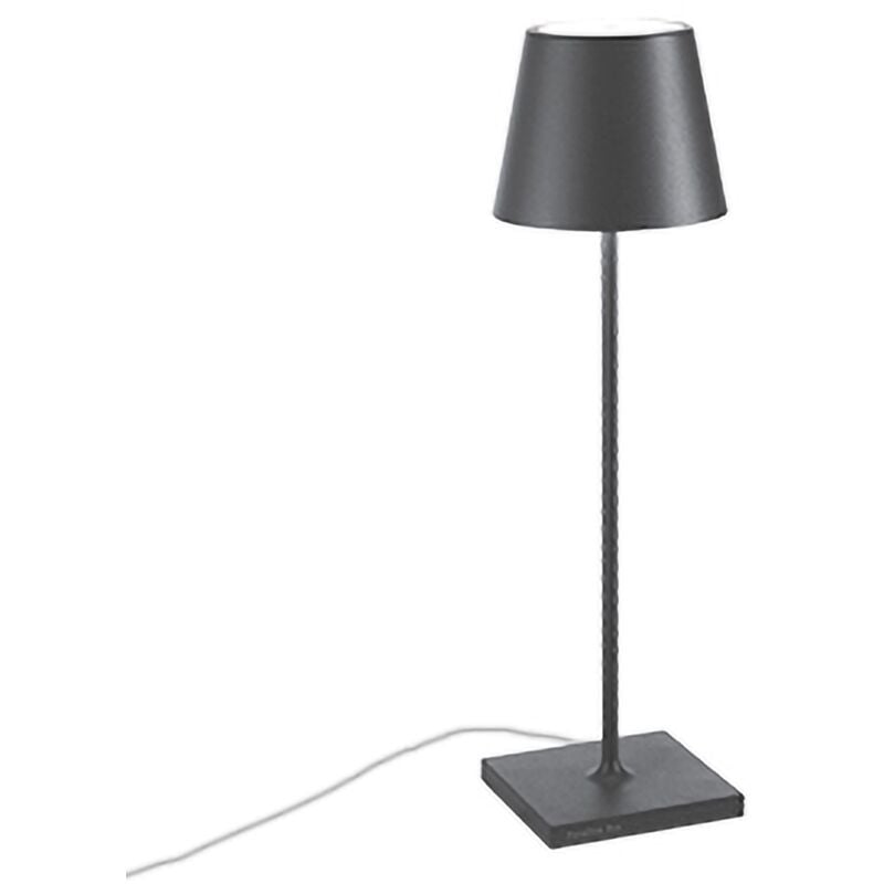 Zafferano - Lampe de Table Poldina Gris Foncé avec cable 230V led Dimmable 11x38 cm Design Moderne en Aluminium