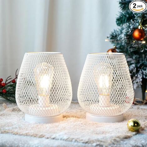 Lampe de table rechargeable 2 pièces, lampe de table sans fil, sur batterie, lampes en métal avec 4 modes d'éclairage, éclairage intérieur et extérieur pour la terrasse, chambre à coucher, salon (lamp