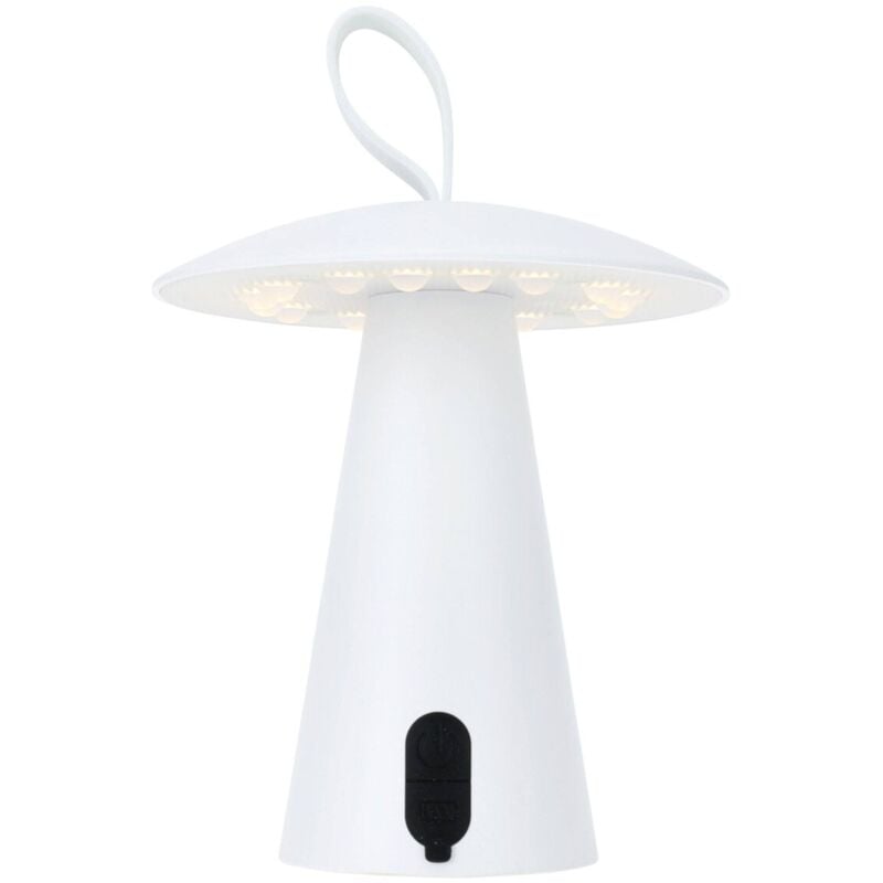 Lampe de table rechargeable blanche Ø15x17 cm - Wellhome