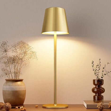 Lampe de table rechargeable tactile, intensité variable, 3 couleurs, décoration