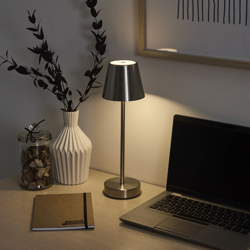 Lampe - Home Deco Factory - Rechargeable - Argent Lampe - Home Deco Factory - Rechargeable - Argent