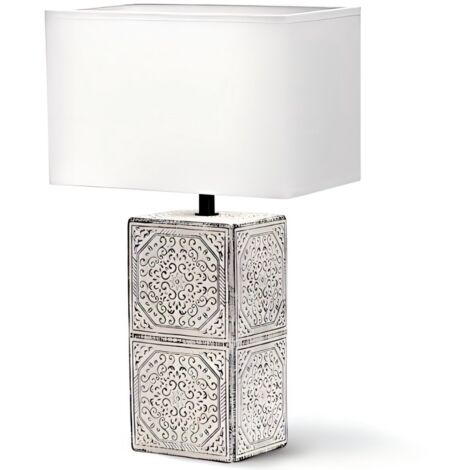 Lampe de table rectangulaire en céramique, culot E14