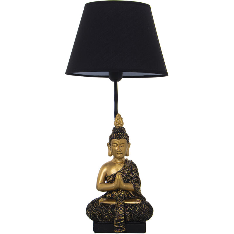 Fijalo - Lampe de Table Bouddha en Résine+92271,1Xe27,Max.40W Non Inclus °28X60 Cm,Base Bouddha:17X15X33 Cm