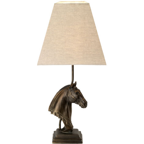 Lampe de table résine brune cheval Eclipse E27 40W