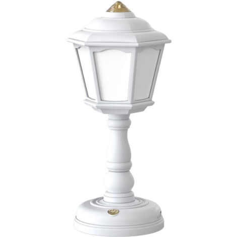 Lampe de Table rétro à LED, chargement USB, veilleuses tactiles à intensité réglable, Mini lampe de rue, lampe de chevet, décoration de chambre（Blanc）