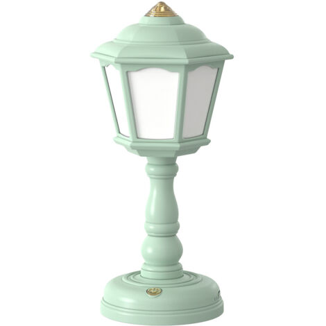 Lampe de Table rétro à LED, chargement USB, veilleuses tactiles à intensité réglable, Mini lampe de rue, lampe de chevet, décoration de chambre（vert）