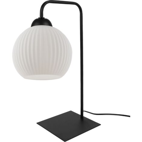 LAMPE DE TABLE RIFFLE NOIRE 1 PLA ABAT-JOUR BLANC BOULE E27