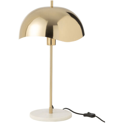 Lampe de table ronde 30x30x56 cm en métal doré et marbre