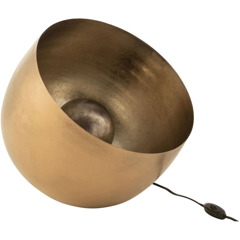 Lampe de table ronde 35x35x31 cm en aluminum doré