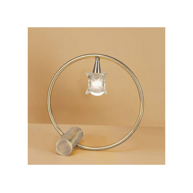 09diyas - Lampe de Table Rosa Del Desierto 1 Ampoule G9, laiton antique - Laiton