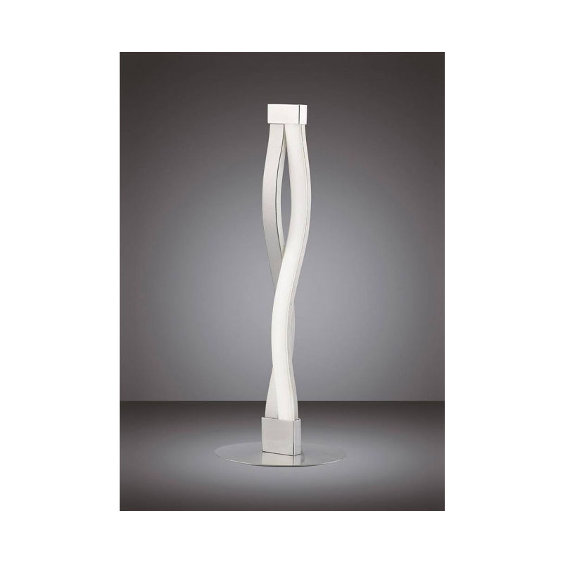Lampe de Table Sahara 6W LED 3000K, 420lm, argent/acrylique givré/chrome poli - Blanc