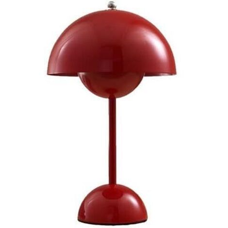 Lampe de table sans fil à commande tactile, lampe LED rechargeable à 3 couleurs, pot de fleur décoratif, lampe de bureau nord-européenne pour chambre à coucher, salon, restaurant et bar(Bordeaux)