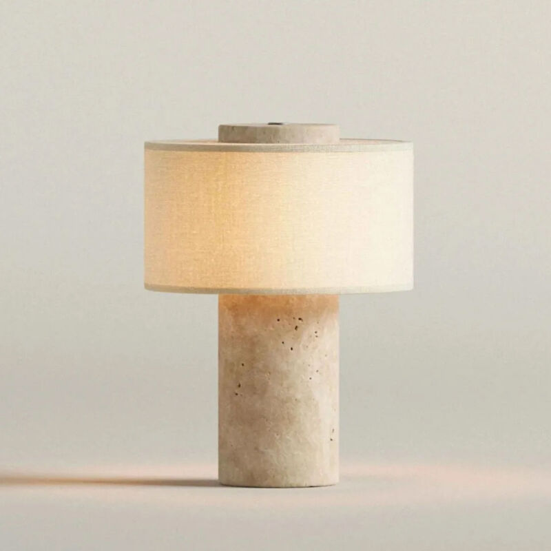 Lampe de table sans fil à intensité variable, lampe de chevet de luxe en pierre, lampe de bureau tactile rechargeable, 3 températures de couleur.