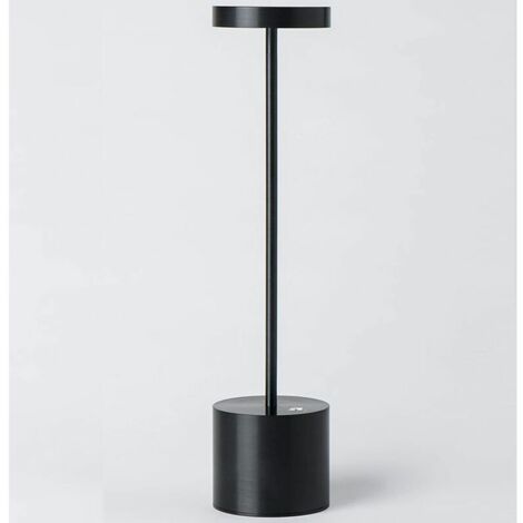 Lampe de table sans fil, batterie rechargeable 6000 mAh,3 niveaux de luminosité, lampe de chevet en métal, pour salon, chambre à coucher, bureau, studio (noir)
