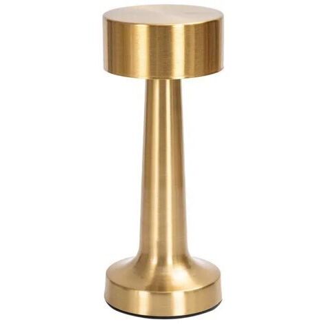 Lampe de table sans fil LED 3W – Autonomie jusqu'à 24h – Variateur tactile 3 niveaux – Design en alliage d'aluminium – Couleur or