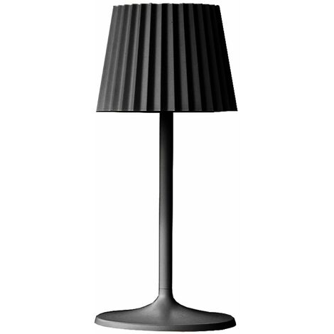 Lampe de table sans fil LED Aluminium Noir H30CM