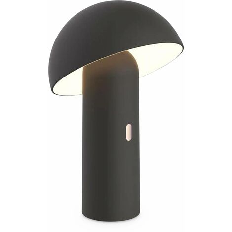 Lampe de table sans fil nomade à tête orientable noire H 28cm. intérieur / extérieur