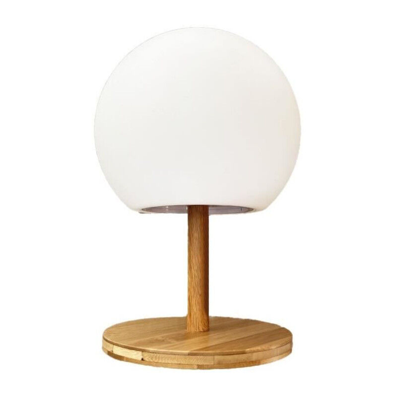 LUMISKY - Lampe de table - sans fil - pied en bambou extensible - H28cm - LED blanc chaud/blanc LUNY