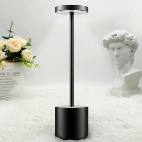 Lampe de table sans fil neptune rock gris plastique h20cm LUMISKY Pas Cher  
