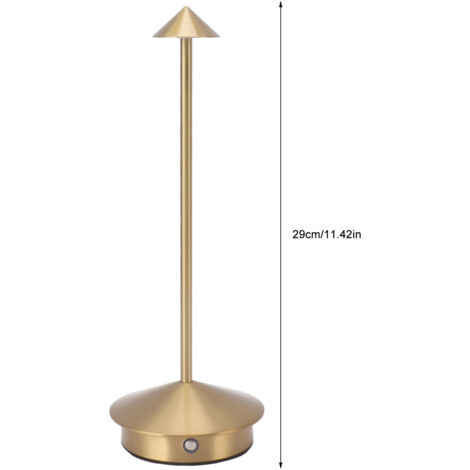 Lampe de Table Sans Fil Rechargeable en Fer Forgé, 3 Températures de Couleur Réglables pour Chambre Bureau Dormitory Doré