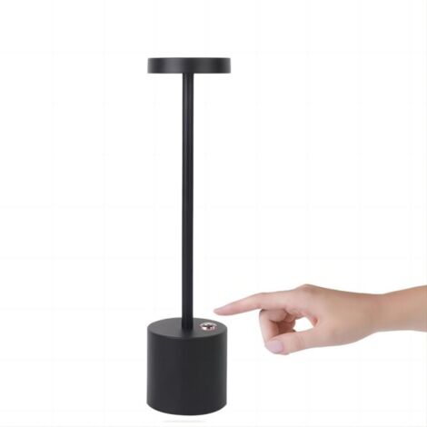 Lampe de table sans fil rechargeable, lampe LED sans fil portable d'extérieur, lampe de chevet à intensité variable avec 3 niveaux de luminosité pour buffet/restaurant/chambre