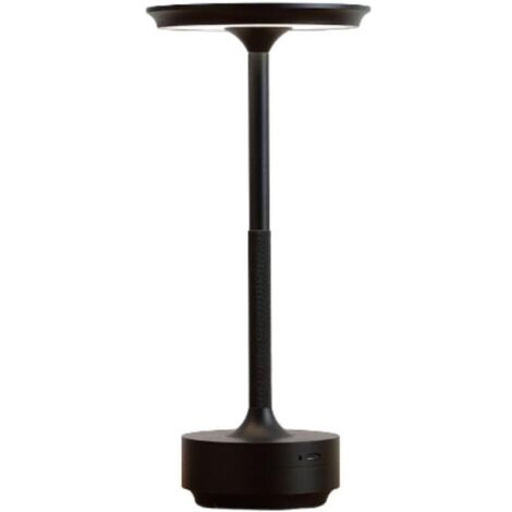 Lampe de table sans fil, rechargeable, tactile, LED, avec variateur pour un usage en Intérieur et Extérieur,2000 mAh,Noir