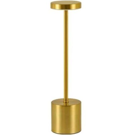 Lampe De Table sans Fil Rechargeable USB Tactile Dimmable 3 Couleurs Veilleuse LED en Métal Lampes De Bureau D'intérieur for Table À Manger Restaurant Bar Chambre Salle De Bain(or)