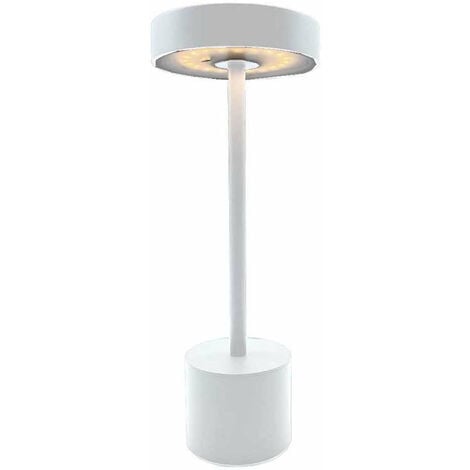 Lampe de table sans fil poignée en métal LED blanc chaud DAY H22cm
