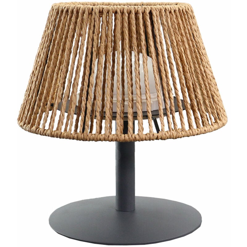 Lumisky - Lampe de table sans fil standy mini raffy Beige raphia H22cm - Beige