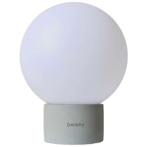 Lampe de table sans fil TERRA BETON - 60 à 130 lumens - Ø 20 x H 25 cm - LUMISKY