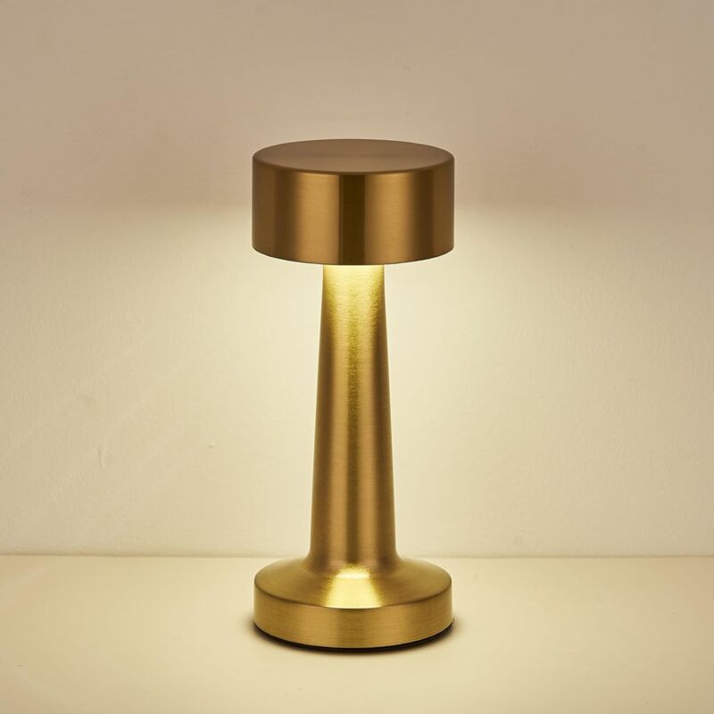 Choyclit - Lampe de Table Sans fil usb Rechargeable, 3 Couleurs luminosité, Tactile Dimmable Métallique led pour Salle à manger Bureau Chambre à