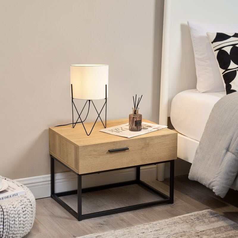 Lux.pro - Lampe de table Slough 38 x 21 x 21 cm noir blanc