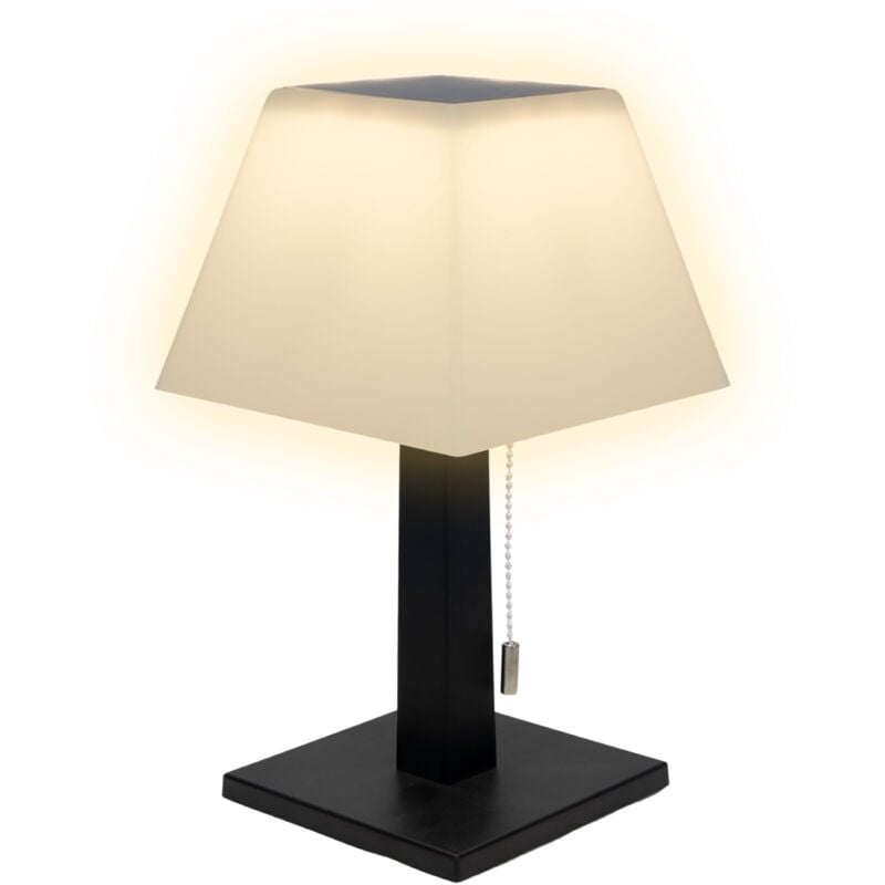 Spetebo - Lampe de table solaire 28 cm - led blanc chaud - avec tirette / dimmable