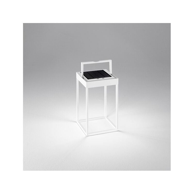 Perenz - Lampe de table solaire et rechargeable cage de Blanc Mat H30cm